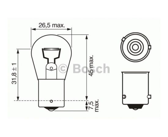 Bosch Pagrieziena rādītāja spuldze 1 987 302 213 PY21W dzetlena