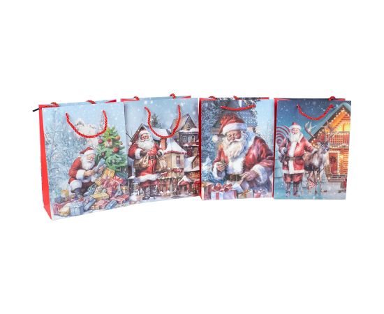 Dāvanu maisiņš SANTA S, 18x24x8,5cm, mix