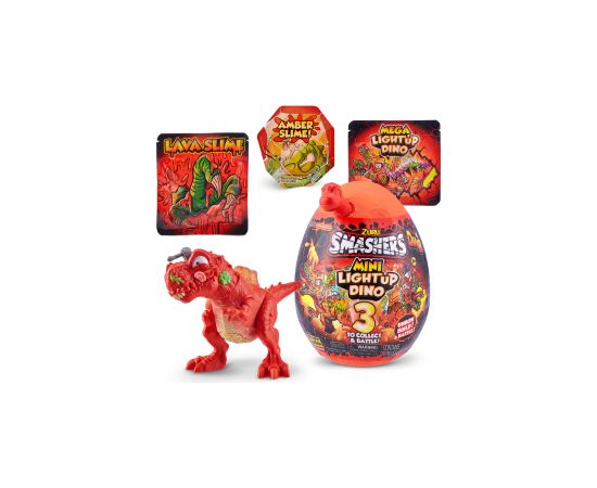 Динозавр фигурка 3 шт., со слаймом и светом в шаре  SMASHERS DINO MINI ZURU разные 85517582