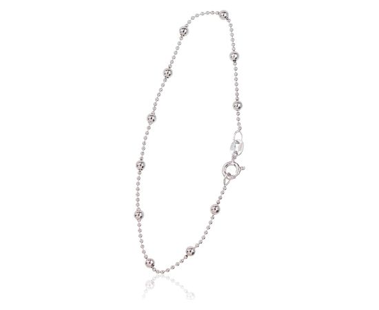 Sudraba ķēdīte Krellītes 1-3 mm #2400058(PRh-Gr)-bracelet, Sudrabs 925°, rodijs (pārklājums), garums: 17 cm, 1.6 gr.