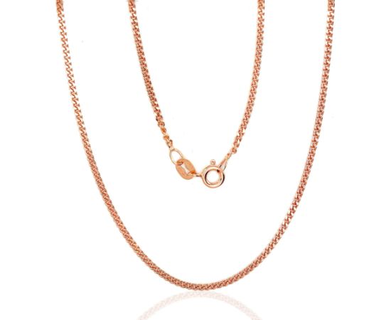 Sudraba ķēdīte Kartjē 2 mm, dimantu apstrādājums #2400136(PAu-R), Sudrabs 925°, sarkanais zelts (pārklājums), garums: 55 cm, 4.3 gr.  Ar zelta pārklājumu