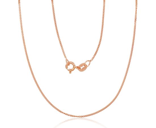 Sudraba ķēdīte Kartjē 1 mm, dimantu apstrādājums #2400135(PAu-R), Sudrabs 925°, sarkanais zelts (pārklājums), garums: 45 cm, 1.4 gr.  Ar zelta pārklājumu