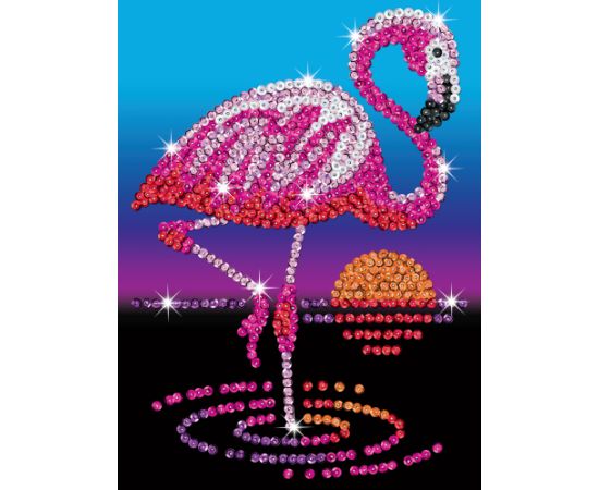 KITFIX Amatniecības komplekts Sequin Art Red spīdumiņu māksla, Flamingo Frenkijs