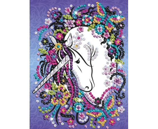 KITFIX Amatniecības komplekts Sequin Art Craft Teen spīdumiņu māksla, Vienradzis
