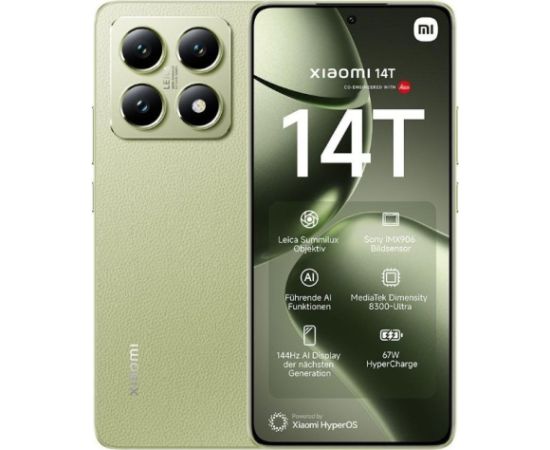 Xiaomi 14T 5G Смартфон 12GB / 512GB Lemon Green Мобильные телефоны