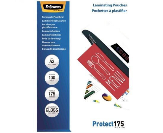 Fellowes Laminating pouch 175 µ, 216x303 mm - A4, 100 pcs