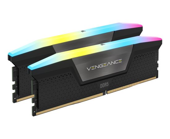 Corsair DDR5 32GB - 7200 - CL - 34 - Dual-Kit - DIMM, CMH32GX5M2X7200C34, Vengeance RGB, XMP, black