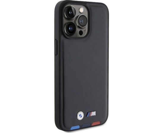 BMW Leather Stamp Tricolor Back Case Aizsargapvalks Priekš Apple iPhone 15 Pro Max