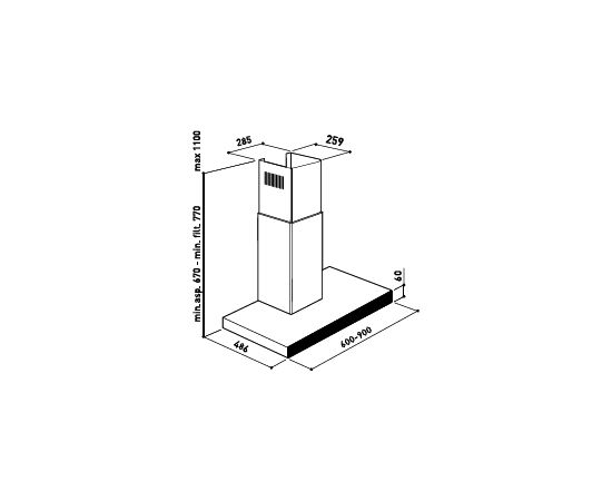 Greentek Polar 60BL Tvaiku nosūcējs 60cm