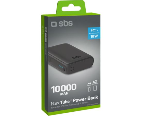 Power Bank 10000 mAh USB+Type-C 10W By SBS Black
