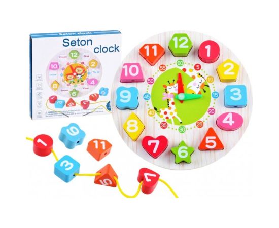 Attīstošais koka pulkstenis ZA3608 Mazuļiem