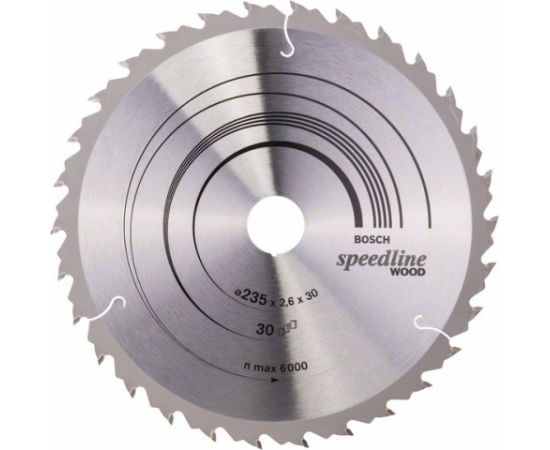 Griešanas disks kokam Bosch SPEEDLINE WOOD; 235x2,6x30,0 mm; Z30; 15°