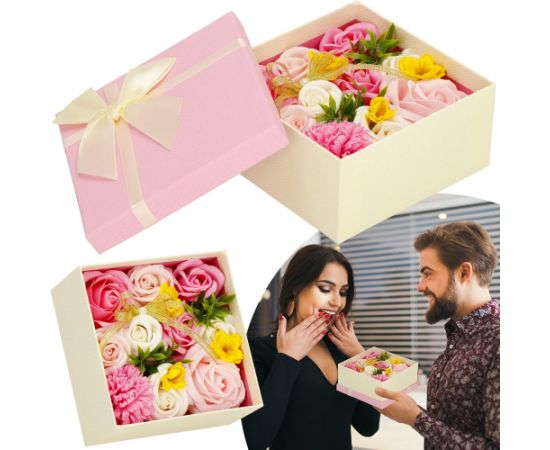 Коробка из 15 мыльных цветов Springos HA7446 Цветочная коробка