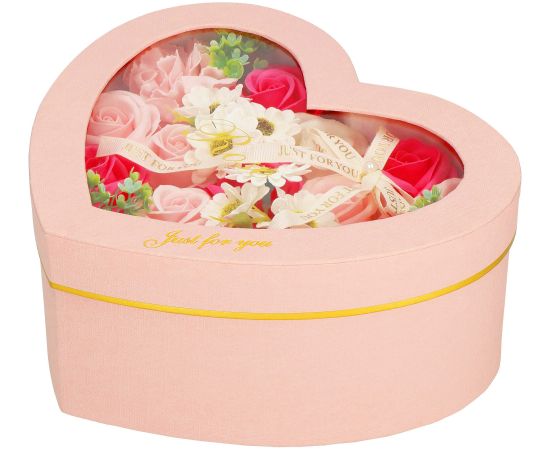Мыльные розы Springos HA7444 24 шт. выбор цветов в коробке-сердце из розовых цветов