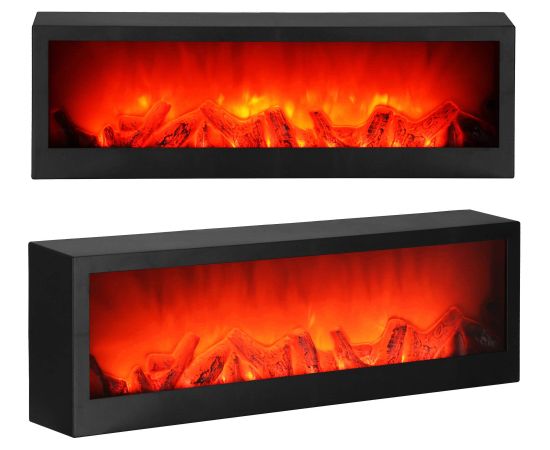 Декоративная лампа-камин на батарейках Springos CL0863, USB LED 60x10x19,5 см, черный