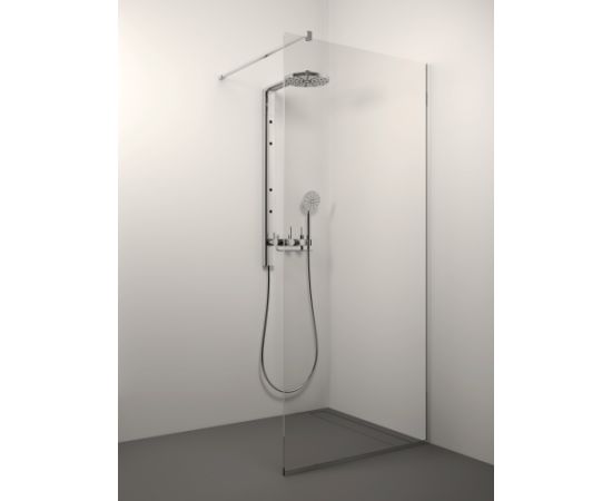 dušas siena Kaira, 600 mm, h=2000, hroms/caurspīdīgs stikls Душевые стенки