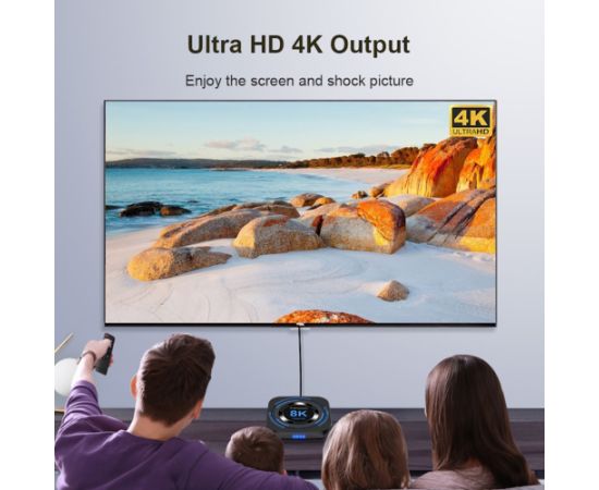 Tvix 8K H618 8K Мультимедиа консоль TV Box 4GB + 32GB Android 12 Bluetooth / Wi-Fi Черный