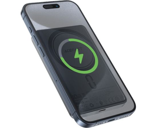 Внешний аккумулятор Power Bank Acefast M12-10000 PD20W Magnetic Wireless 10000mAh черный
