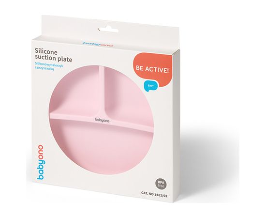 Babyono Silikona šķivis ar piesūcekni 1482/02 pink
