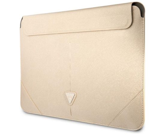 Oriģinālais GUESS klēpjdatora maciņš Saffiano Triangle Logo GUCS14PSATLE 13|14 collas bēšs