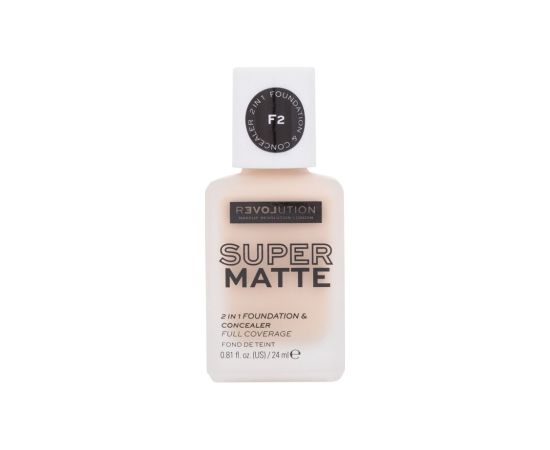 Makeup Revolution Super / Matte 2 in 1 Foundation & Concealer 24ml W / Makeup