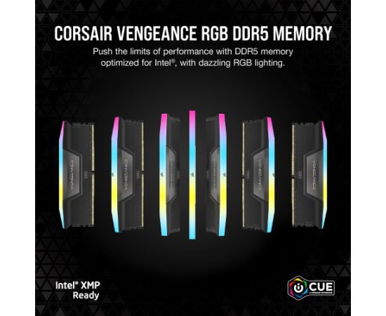 Corsair DDR5 - 32GB - 6200 - CL - 36 (2x 16 GB) dual kit, RAM (black, CMH32GX5M2E6200C36, Vengeance RGB)