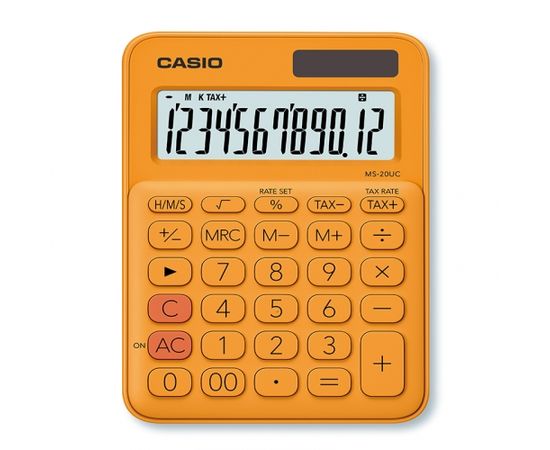 Galda kalkulators CASIO MS-20UC-RG, 105 x 149.5 x 22.8 mm, oranžs