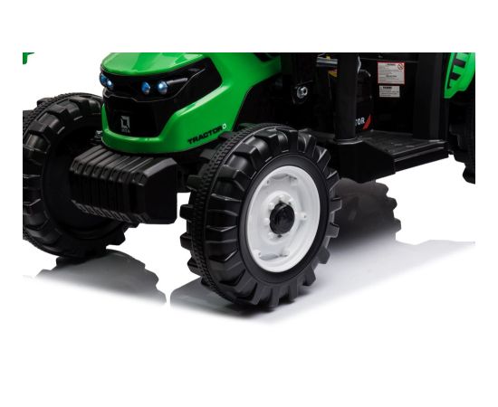Lean Cars Hercules Battery-Powered Tractor With Trailer, Green 24V Детский электромобиль