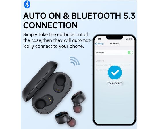 Беспроводные наушники Choetech BH-T16 Hi-Fi Bean TWS черные