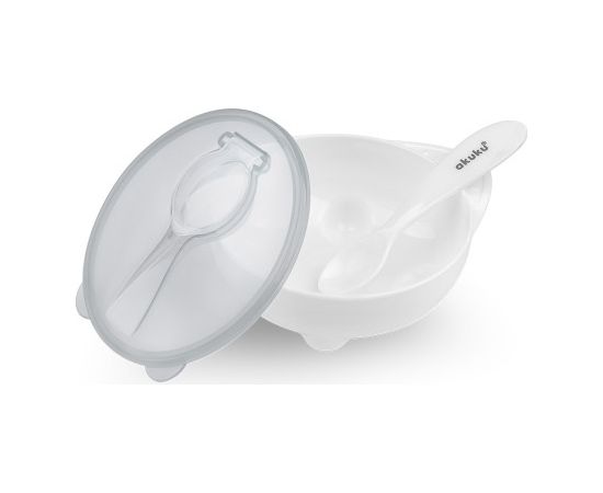 Bļoda ar karoti AKUKU A0424 white