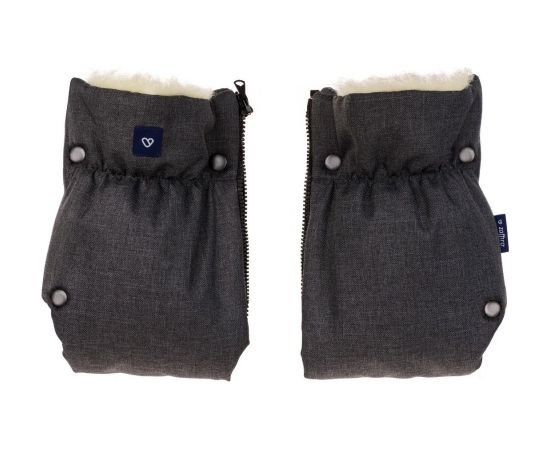 Ratiņu cimdi-mufta WOOL Melange Graphite M-040 Womar