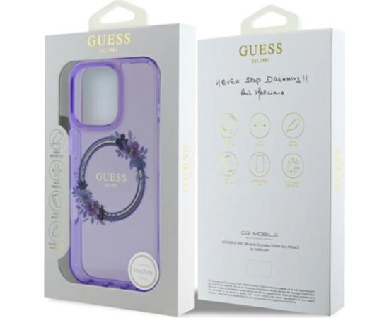 Guess IML Flowers Wreath MagSafe Case Защитный Чехол для Apple iPhone 16 Pro Max