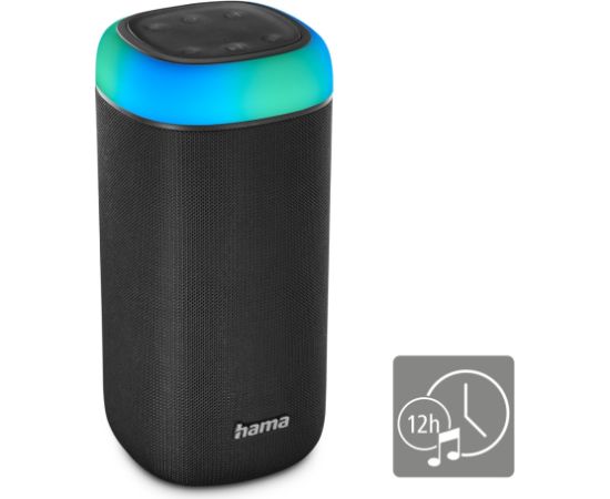 Hama 00188228 Shine 2.0  Colorful LED Illumination, Black Bluetooth Skaļruņis