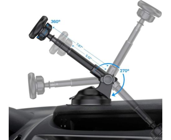 Tellur Phone Holder Magnetic, Suction Cup Mount, Adjustable, MUM, Black