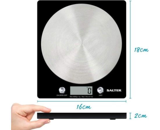 Salter 1036 BKSSDR Disc Electronic Digital Kitchen Scales Black Virtuves svari