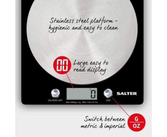 Salter 1036 BKSSDR Disc Electronic Digital Kitchen Scales Black Virtuves svari