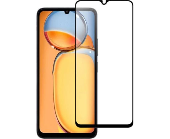 Fusion full glue 5D aizsargstikls pilnam ekrānam Xiaomi Redmi 13 | 13C | Poco C65 melns