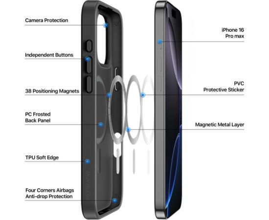 Чехол Dux Ducis Yind Apple iPhone 16 Pro Max черный