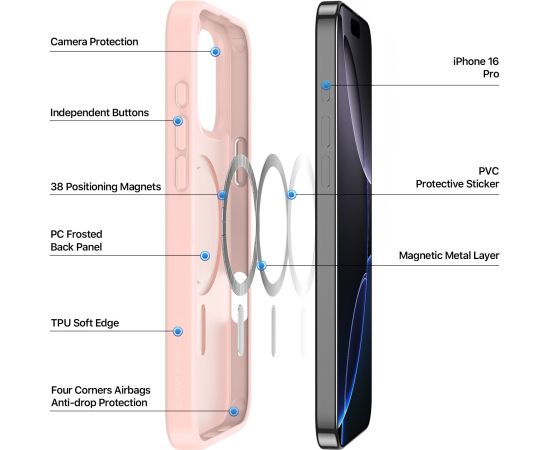 Чехол Dux Ducis Yind Apple iPhone 16 Pro серый