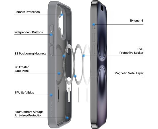 Чехол Dux Ducis Yind Apple iPhone 16 черный
