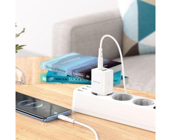 Charger Borofone BN7 Type-C 20W/USB-A 18W PD20W+QC3.0 + Type-C white
