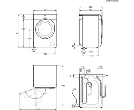 Electrolux EW7W2481E veļasmašīna ar žāvētāju 700.sērija SteamCare 8/5kg 1400rpm