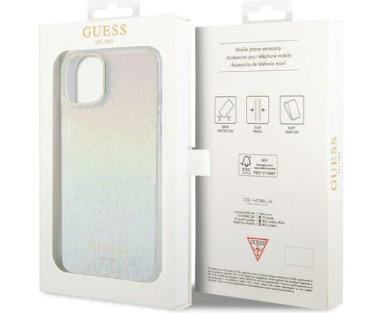 Guess IML Faceted Mirror Disco Iridescent Case Защитный Чехол для iPhone Apple 15