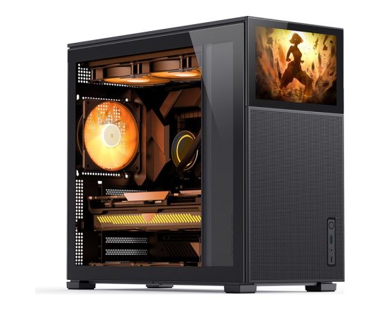 (Ir veikalā) Computer Case JONSBO D41 SCREEN STD Black ATX, DTX, Micro ATX (uATX), Mini ITX
