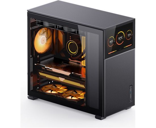 (Ir veikalā) Computer Case JONSBO D41 SCREEN STD Black ATX, DTX, Micro ATX (uATX), Mini ITX