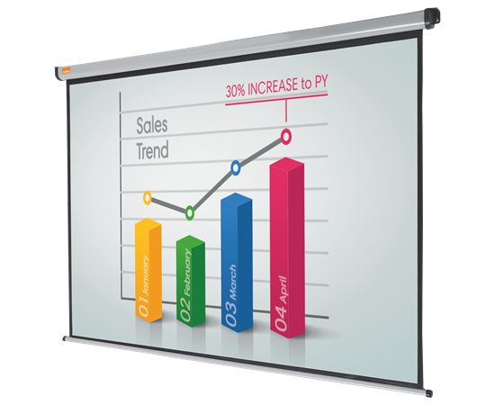 Projection Screen Nobo Wall or Ceiling Mounted 4:3 1750x1325