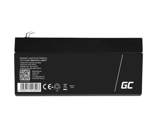 Maintenance-free AGM VRLA Green Cell AGM41 12V 1.3Ah Battery (for alarm system, cash register, toy)