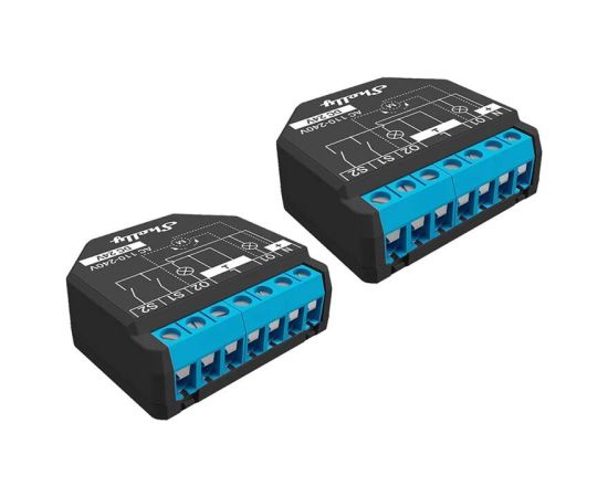 Set of 2 Shelly Plus 2PM Controllers Viedie slēdži