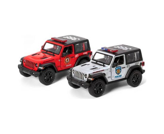 Kinsmart Metāla mašīnas modelis 2018 Jeep Wrangler (Police/ Firefighter) 1:34 KT412PR