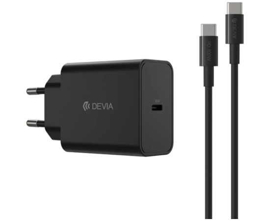 Devia Rocket PD 45W Lādētājs & USB-C-USB-C Vads 1m Telefonu lādētāji 220v